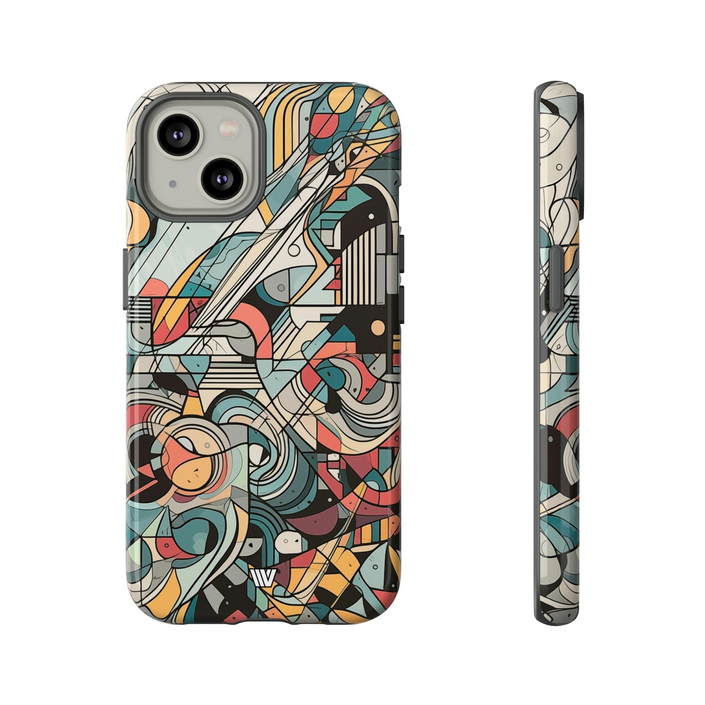 Abstract Doodle Tough Phone Case Dual-Layer Protection