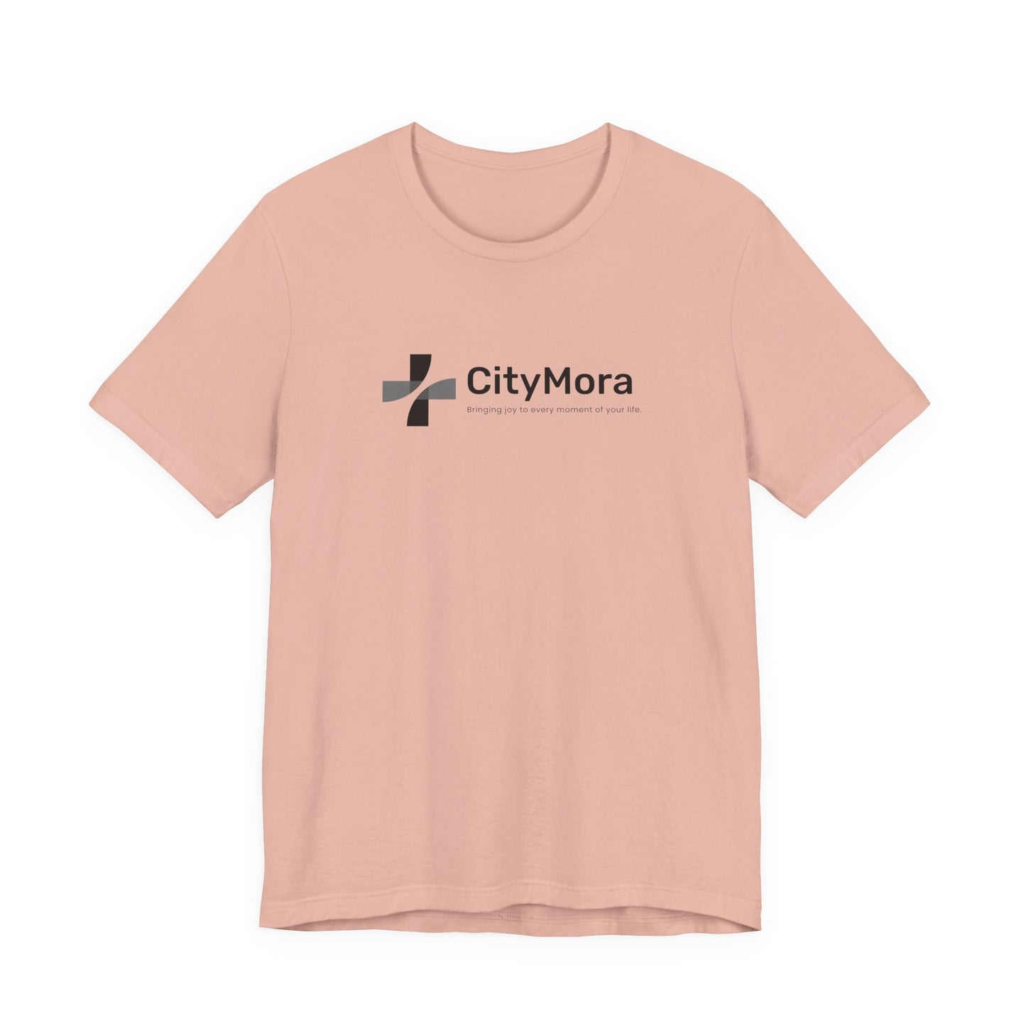 Casual Unisex Tee - 'CityMora' Motivational Short Sleeve Shirt - Black