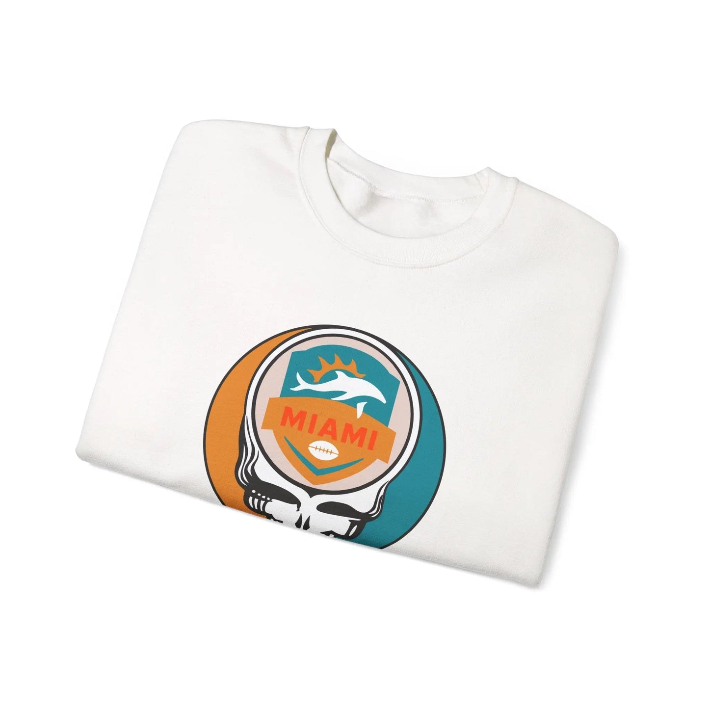 Grateful Dead Stealie Miami Dolphins Crewneck Sweatshirt The Gridiron Collection