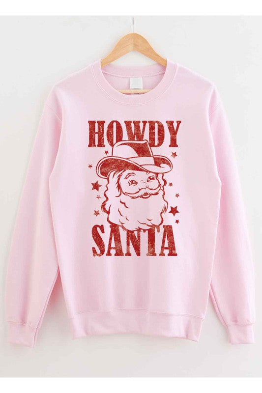 Howdy Santa Christmas Graphic Plus Size Sweatshirt