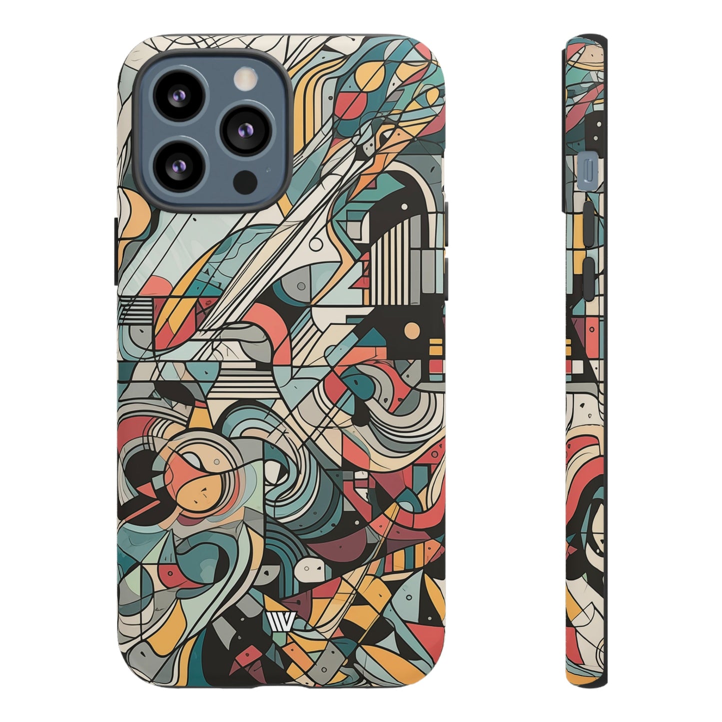 Abstract Doodle Tough Phone Case Dual-Layer Protection