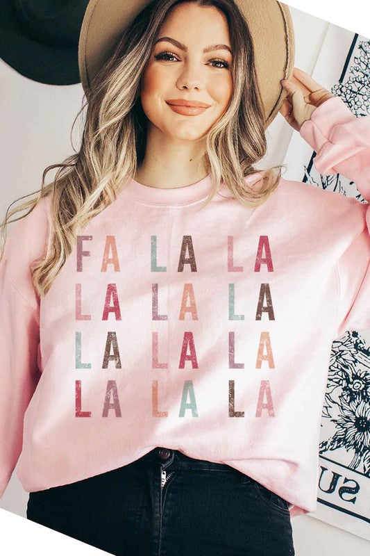 Fa La La Christmas Graphic Sweatshirt Unisex Premium Cotton