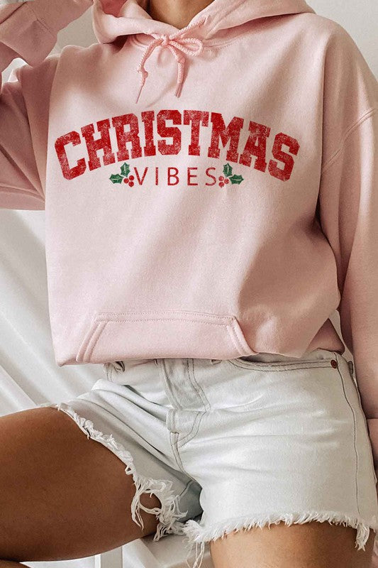 Christmas Vibes Christmas Graphic Hoodie Classic Fit Unisex 100% Cotton
