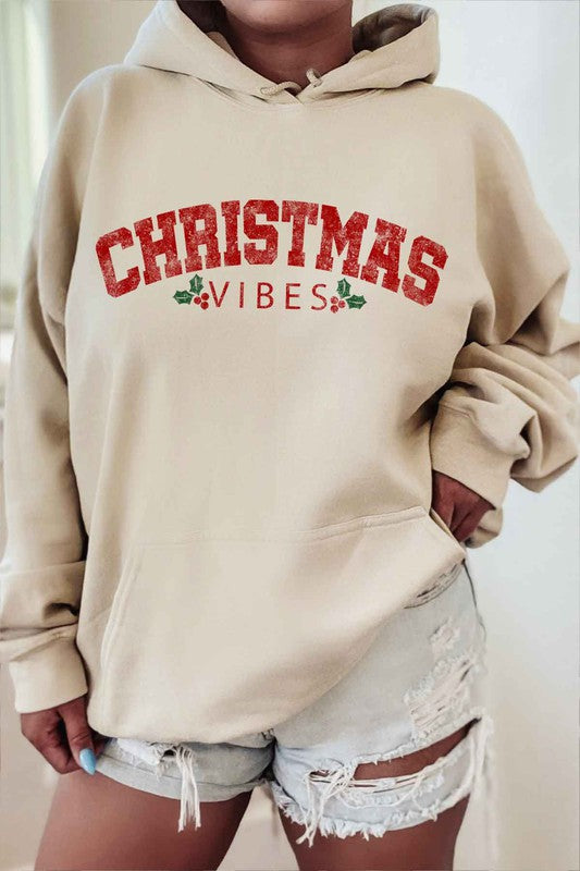 Christmas Vibes Christmas Graphic Hoodie Classic Fit Unisex 100% Cotton