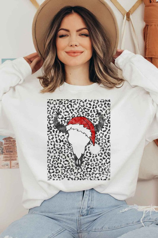 Cattle Christmas Graphic Premium Cotton Sweatshirt