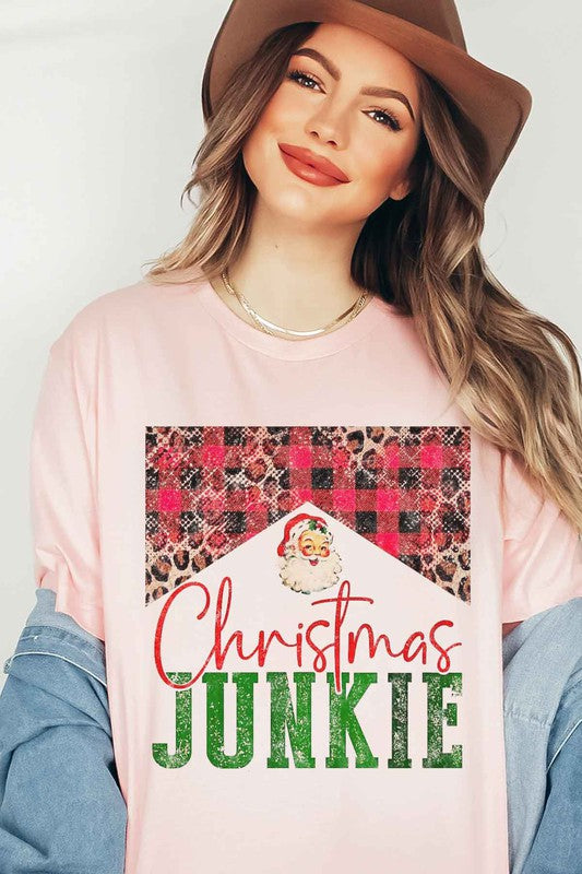 Christmas Junkie Premium Cotton Graphic T-Shirt