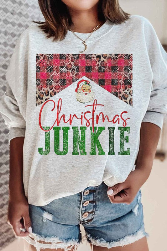 Christmas Junkie Graphic Sweatshirt Premium Cotton Unisex