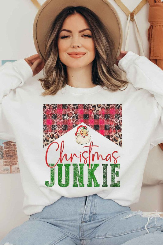 Christmas Junkie Graphic Sweatshirt Premium Cotton Unisex