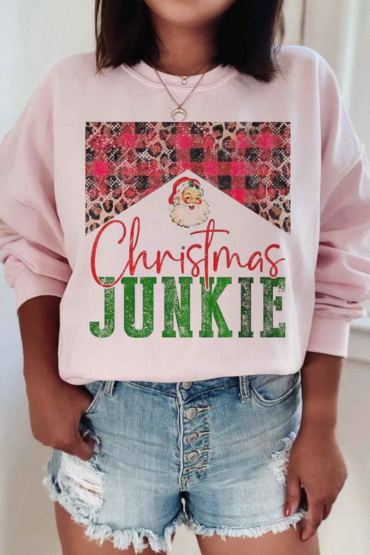 Christmas Junkie Graphic Sweatshirt Premium Cotton Unisex