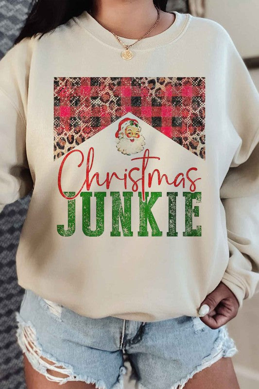 Christmas Junkie Graphic Sweatshirt Premium Cotton Unisex
