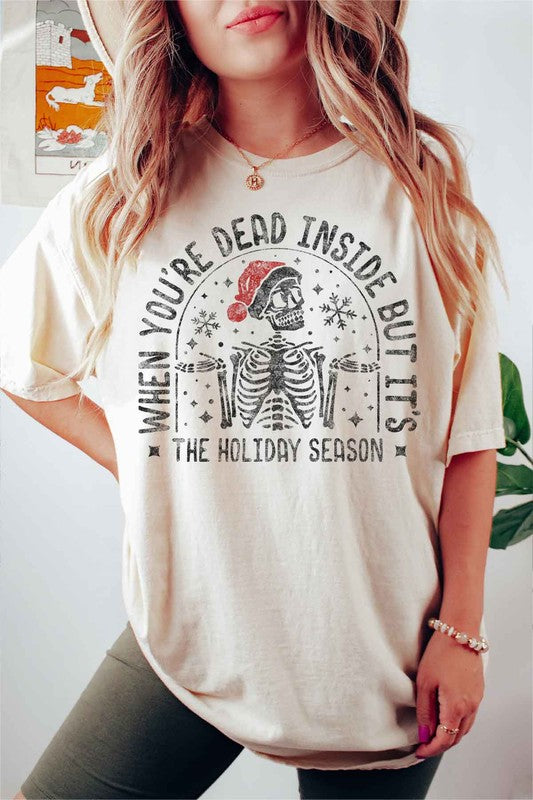 Christmas Skeleton Graphic Tee Classic Fit T-Shirt