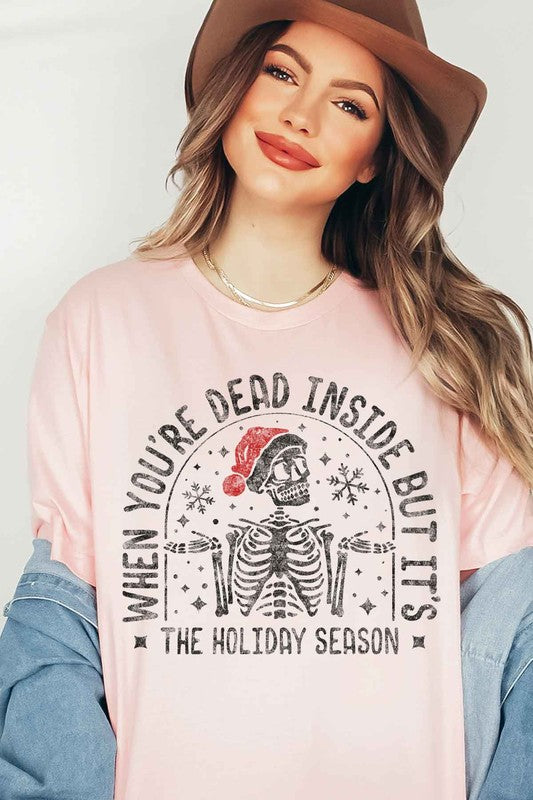 Christmas Skeleton Graphic Tee Classic Fit T-Shirt