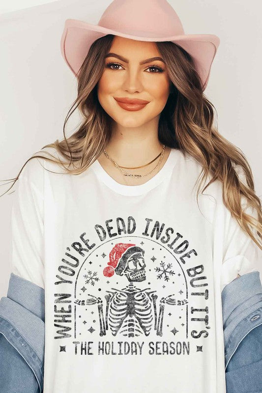 Christmas Skeleton Graphic Tee Classic Fit T-Shirt