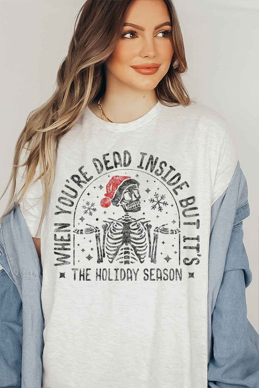 Christmas Skeleton Graphic Plus Size Tee T-Shirt