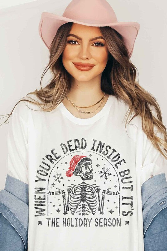 Christmas Skeleton Graphic Plus Size Tee T-Shirt