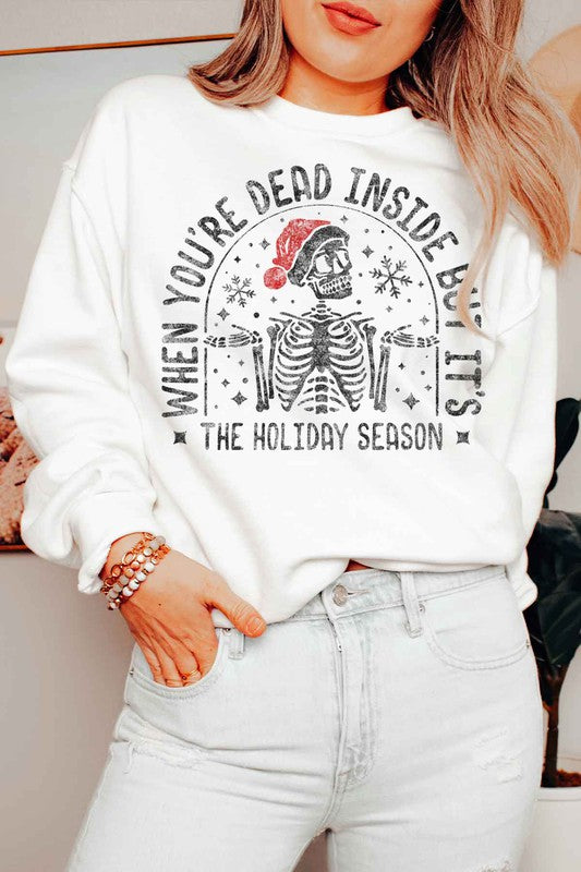 Christmas Skeleton Graphic Plus Size Sweatshirt Premium Cotton