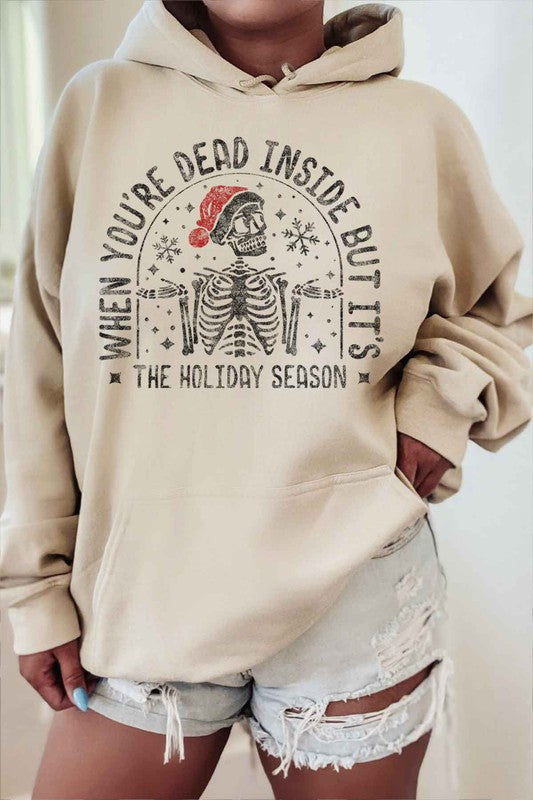 Christmas Skeleton Graphic Plus Size Hoodie