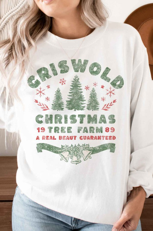 Christmas Tree Farm Graphic Plus Size Sweatshirt