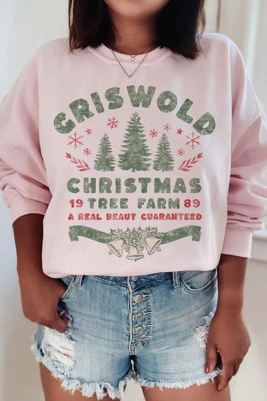 Christmas Tree Farm Graphic Plus Size Sweatshirt
