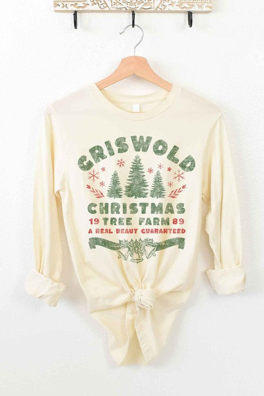 Christmas Tree Farm Long Sleeve Tee Premium Cotton Unisex