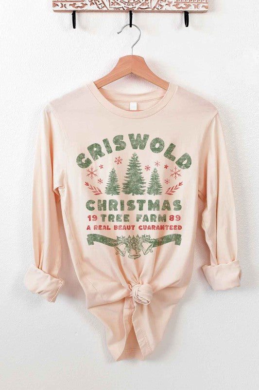 Christmas Tree Farm Long Sleeve Tee Premium Cotton Unisex