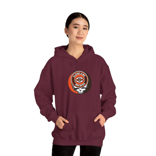 Cleveland Browns Grateful Dead Hooded Sweatshirt Medium-Heavy Fabric The Gridiron Collection