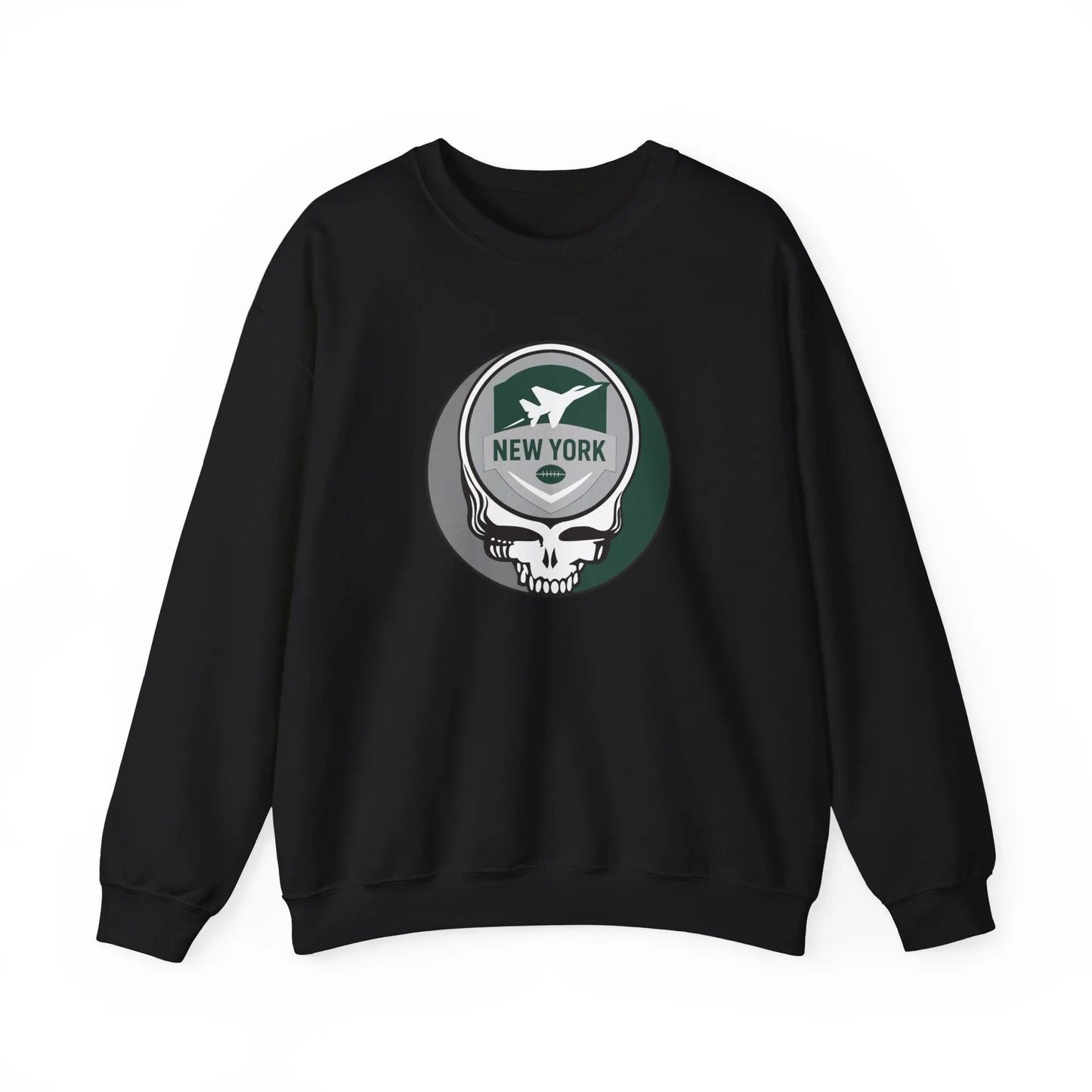 Grateful Dead Stealie Crewneck Sweatshirt Heavy Blend Unisex The Gridiron Collection New York Jets