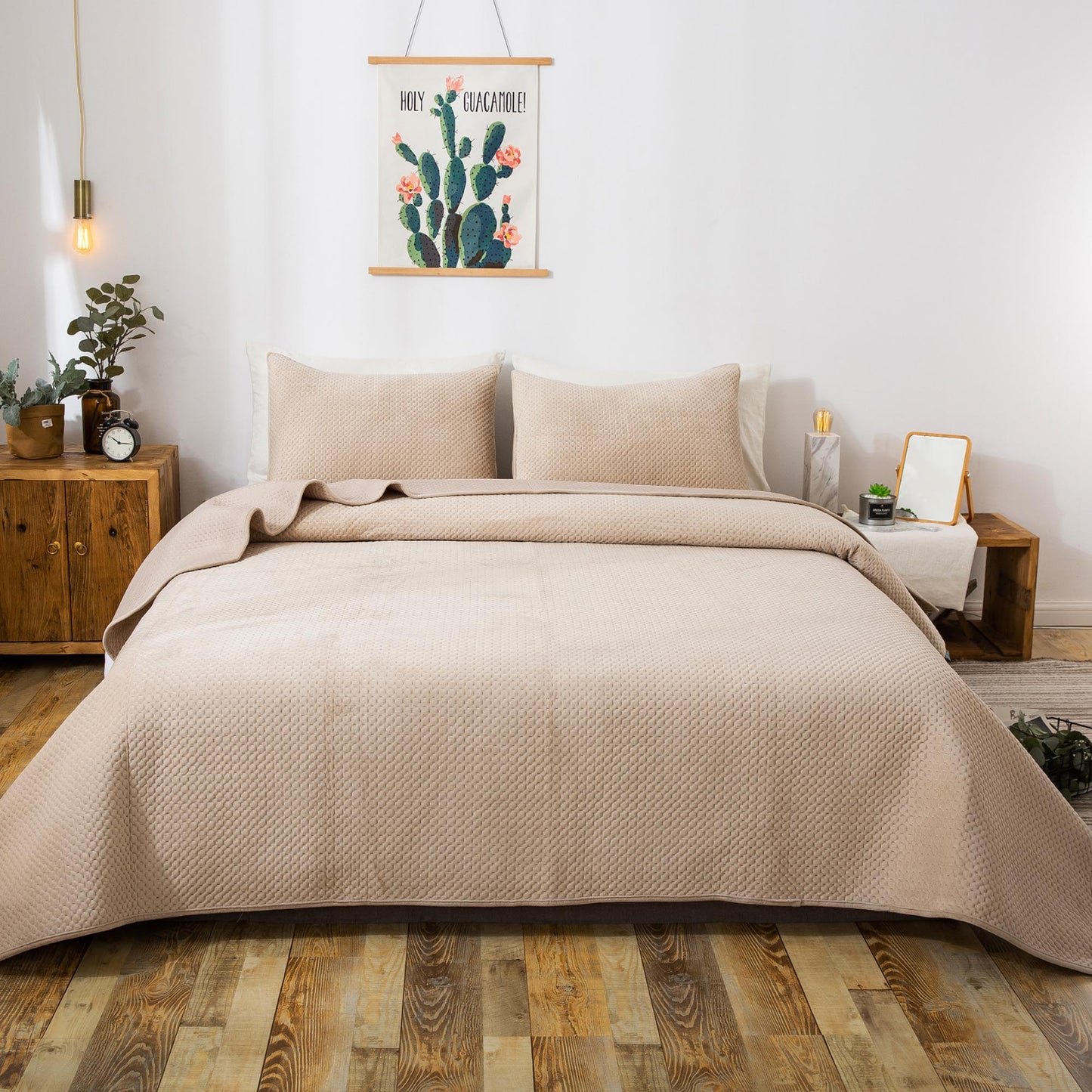 All Season Cozy Velvet Quilt Set Queen King Kasentex