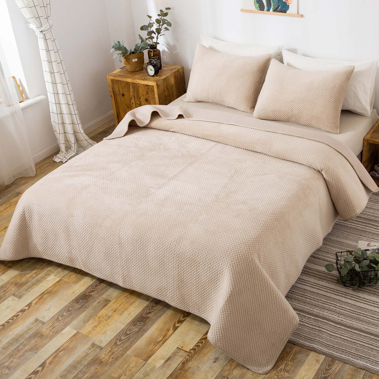 All Season Cozy Velvet Quilt Set Queen King Kasentex