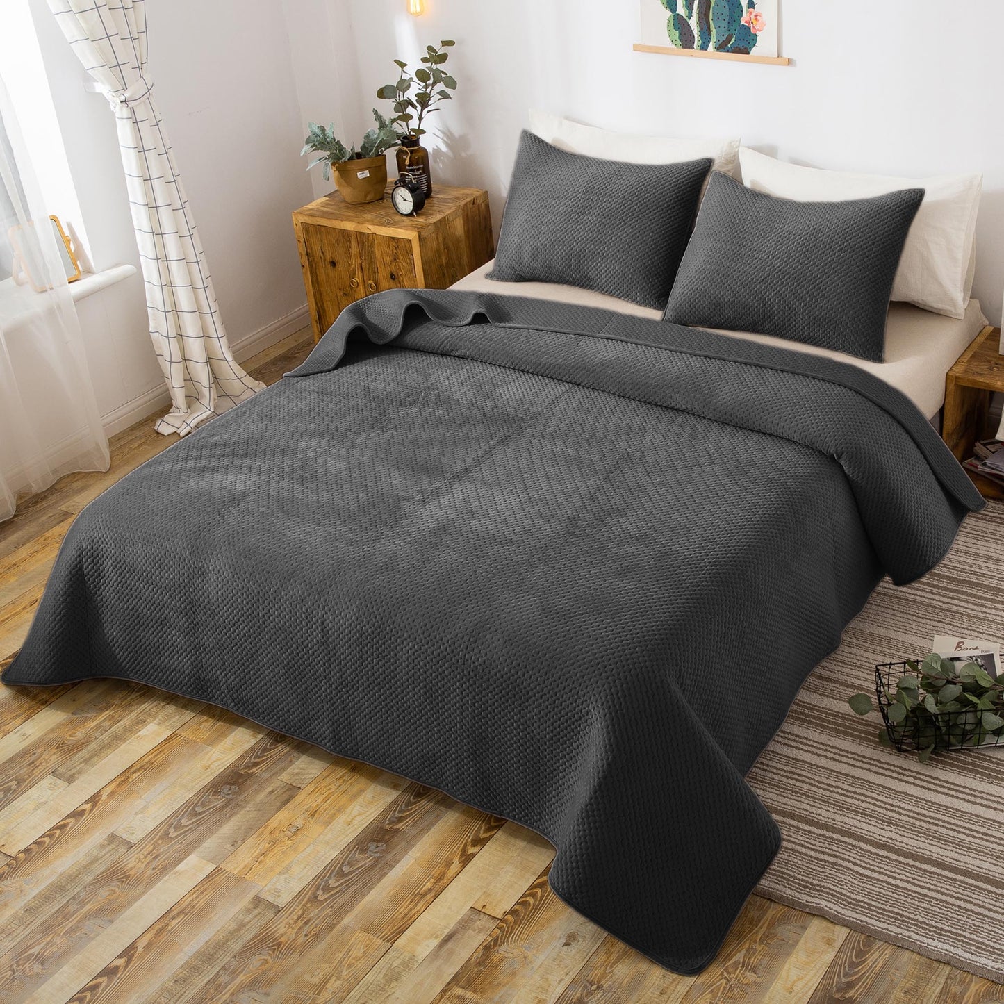 All Season Cozy Velvet Quilt Set Queen King Kasentex
