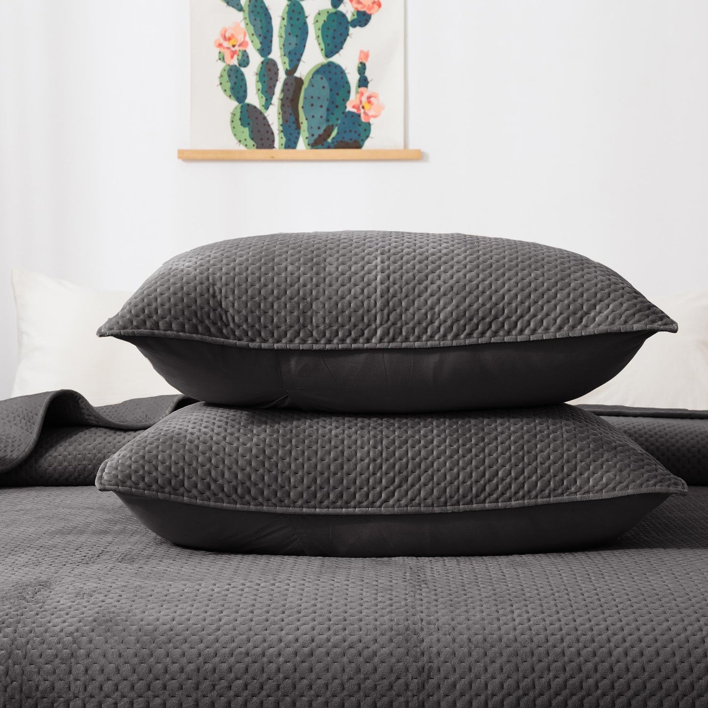 All Season Cozy Velvet Quilt Set Queen King Kasentex