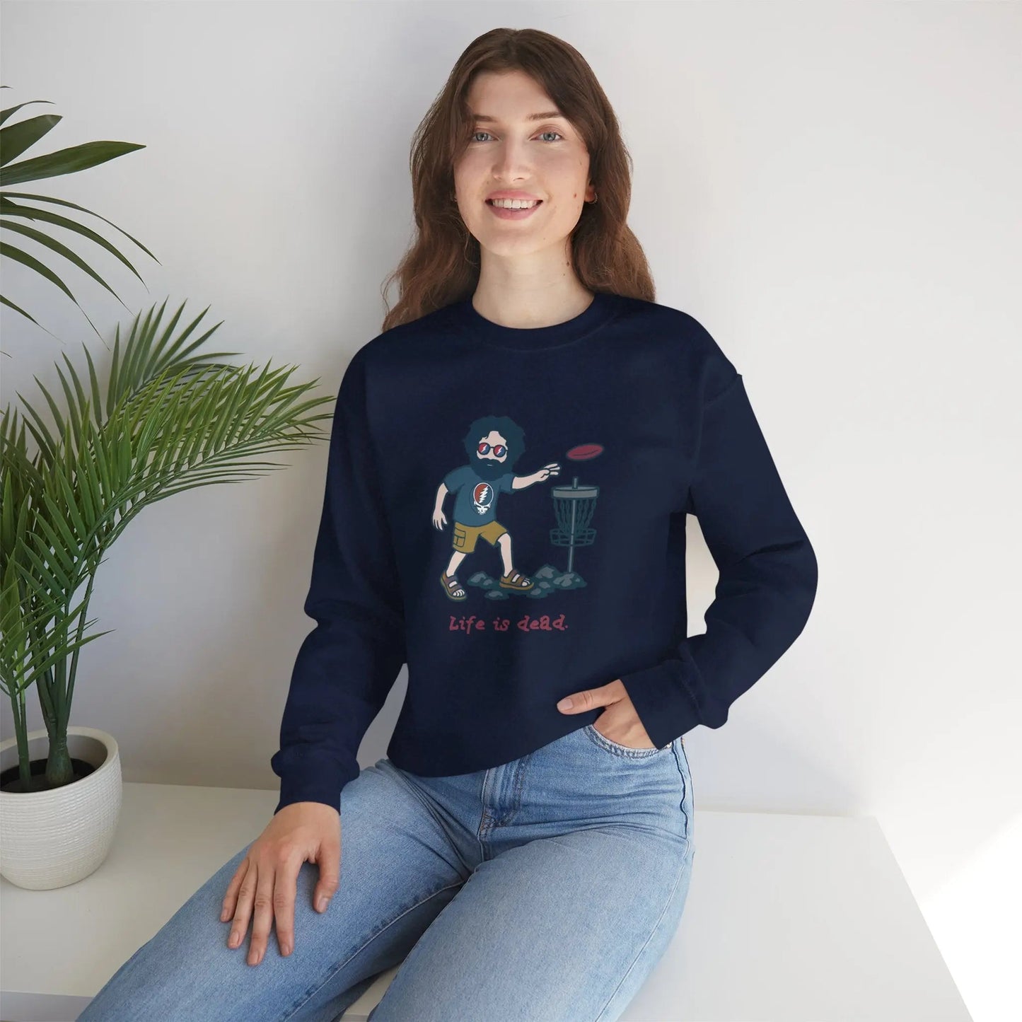 Disc Golfin' Jerry Life is dead Crewneck Sweatshirt