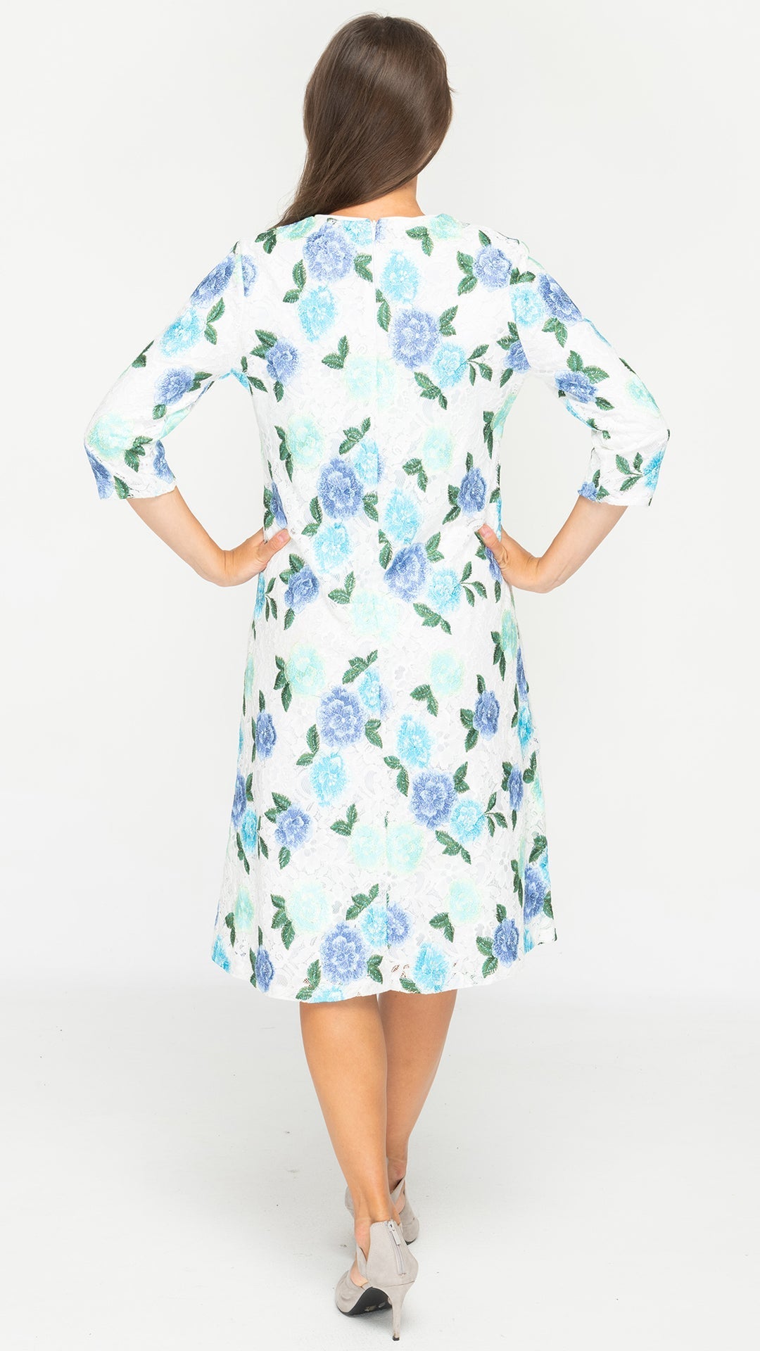 A-Line 3/4 Sleeves Dress Unique Boutique