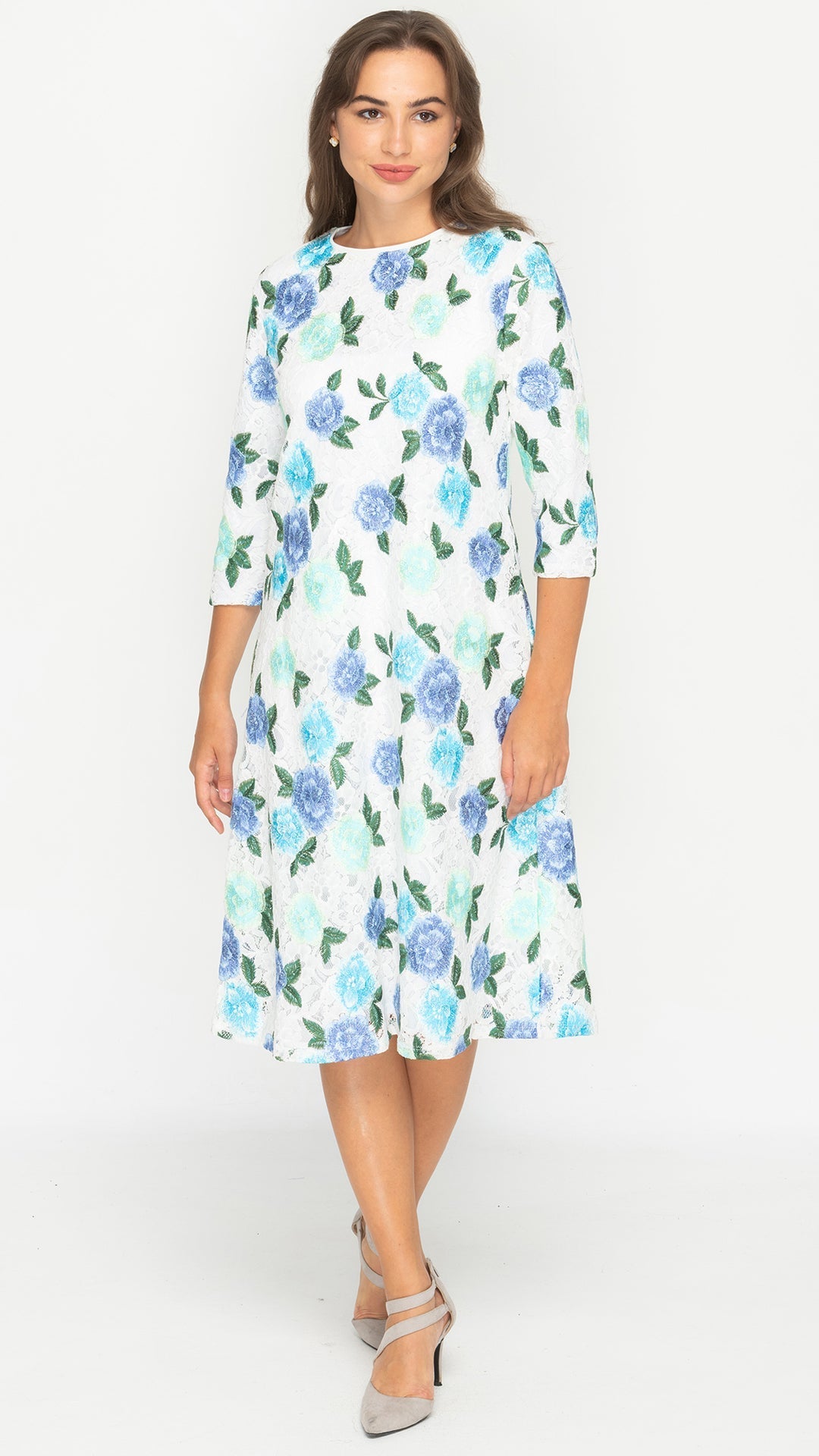 A-Line 3/4 Sleeves Dress Unique Boutique