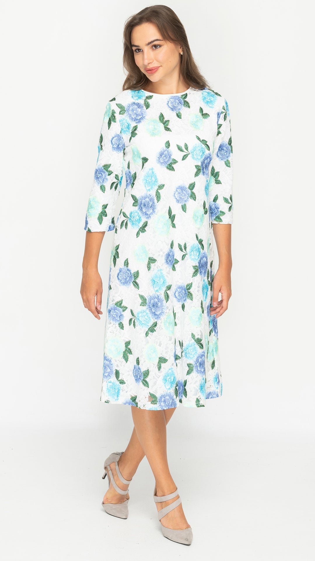 A-Line 3/4 Sleeves Dress Unique Boutique