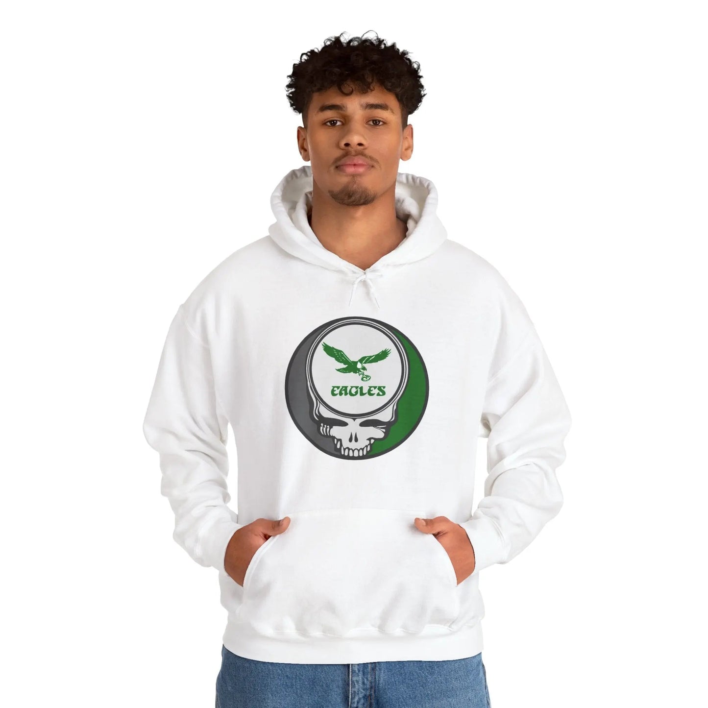 Philadelphia Eagles Skull Hoodie Medium-Heavy Fabric The Gridiron Collection