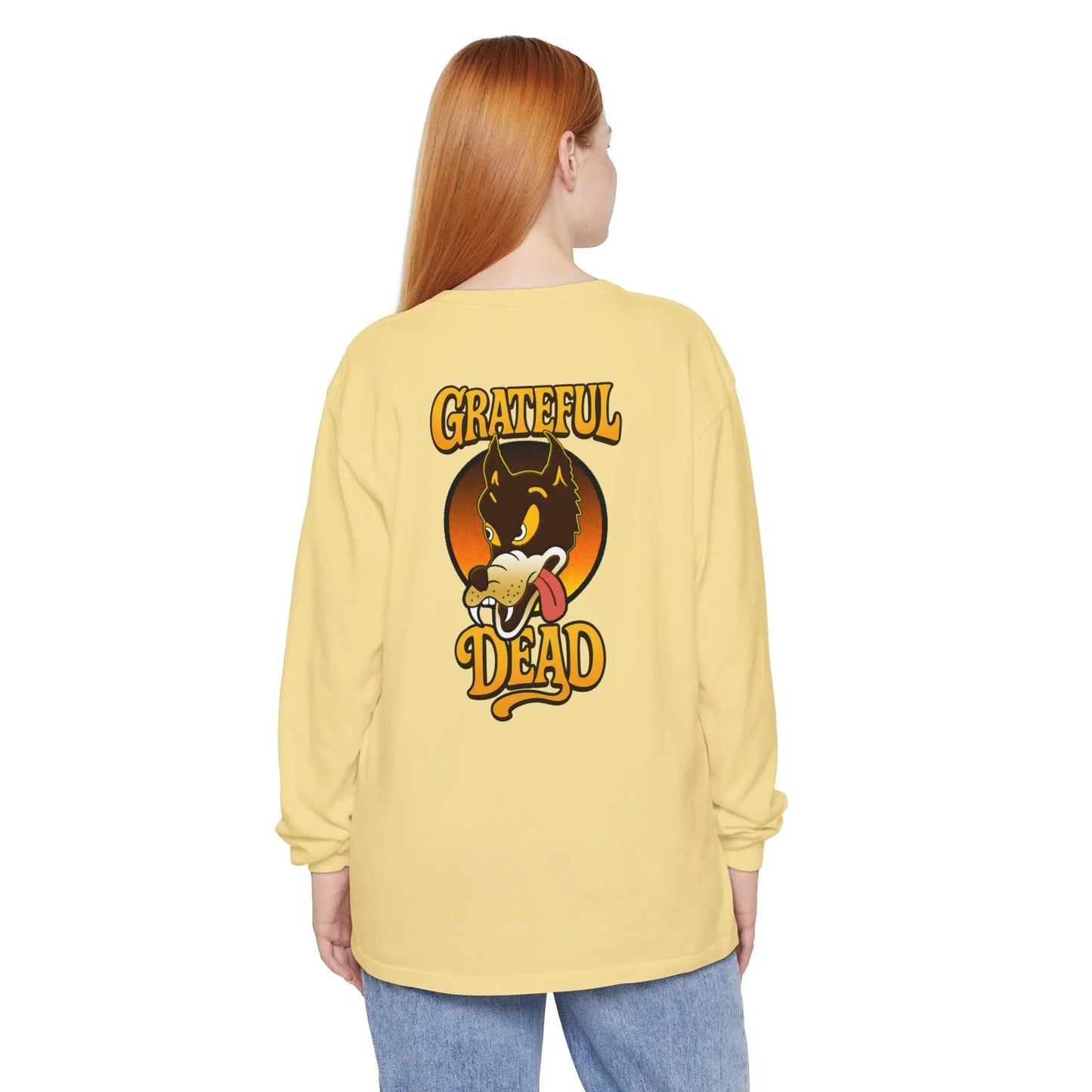 Garment-Dyed Two-Sided Long Sleeve T-Shirt 100% Cotton The Wolf Vineyard Collection