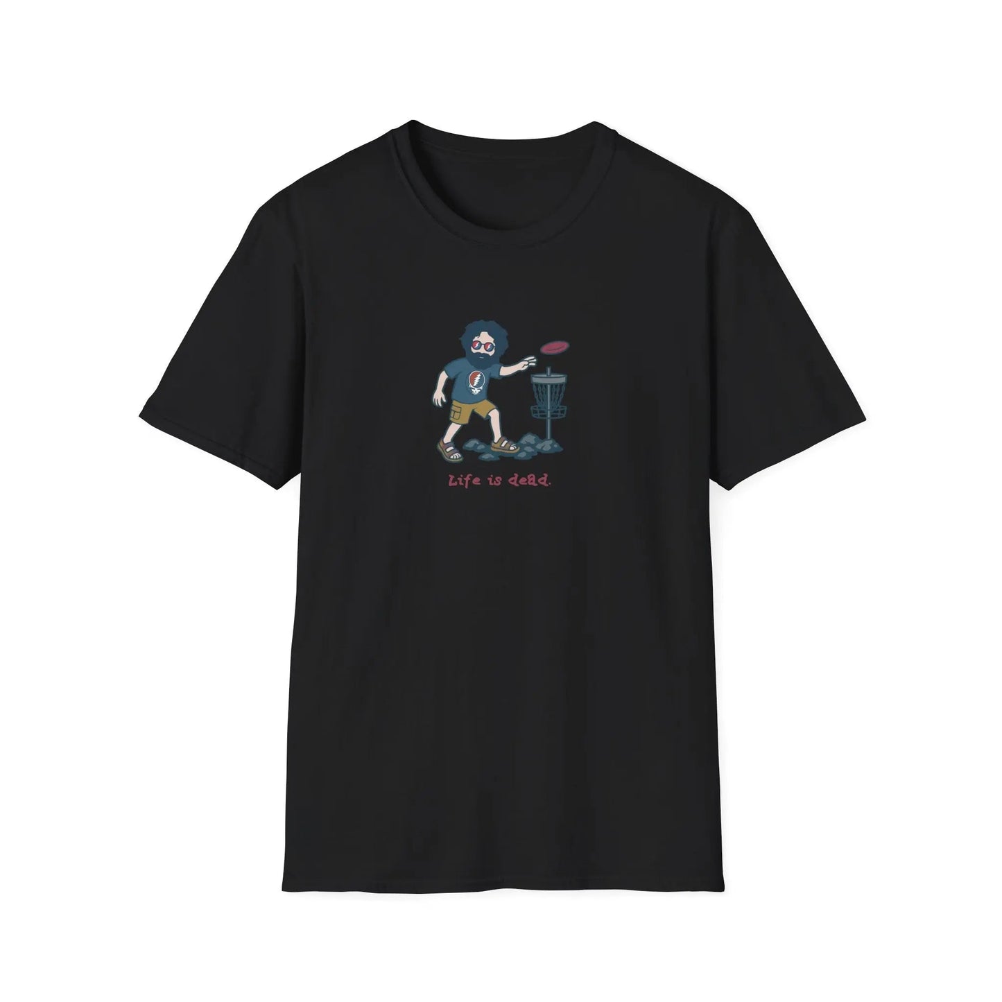 Disc Golfing Jerry Life is Dead T-Shirt Grateful Dead