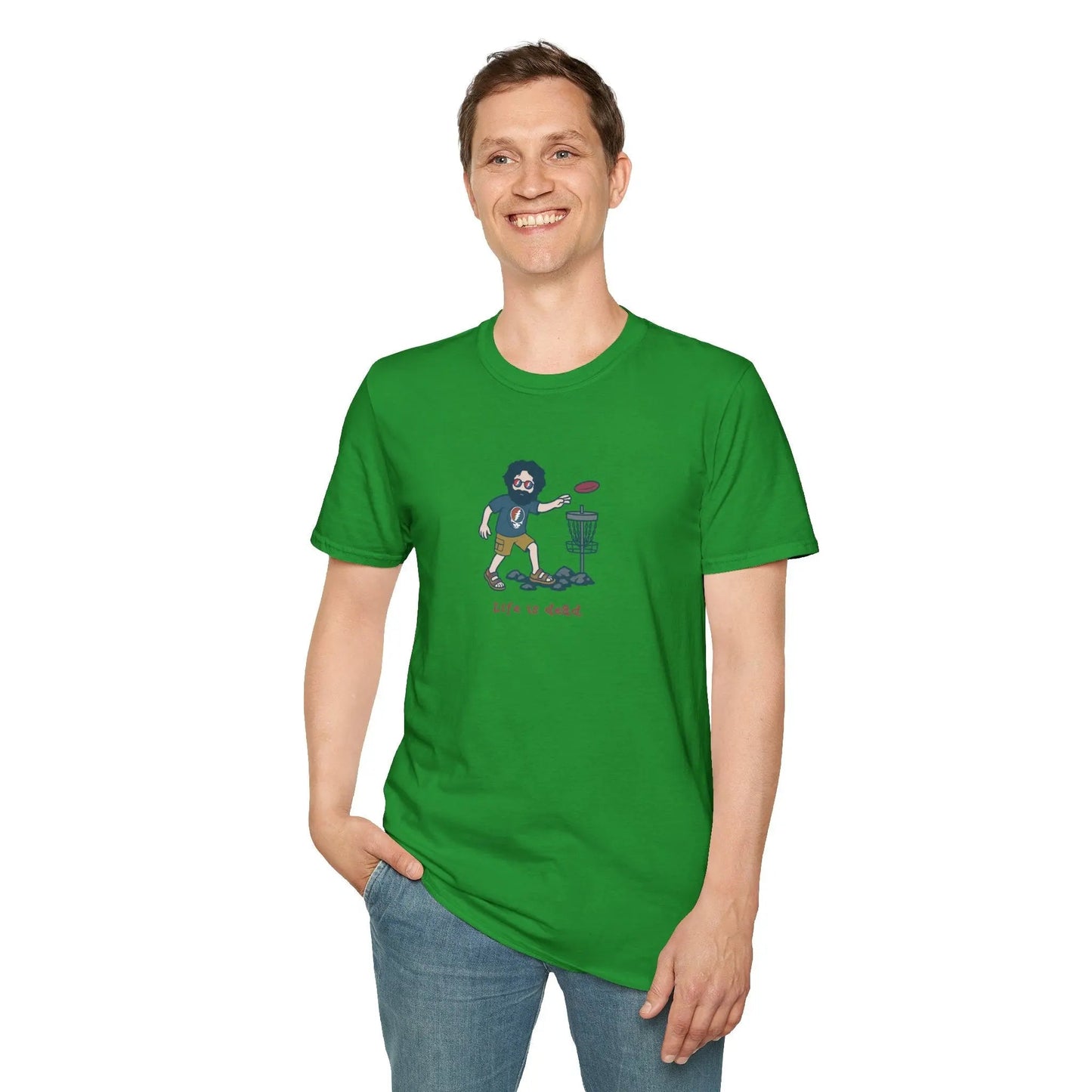 Disc Golfing Jerry Life is Dead T-Shirt Grateful Dead