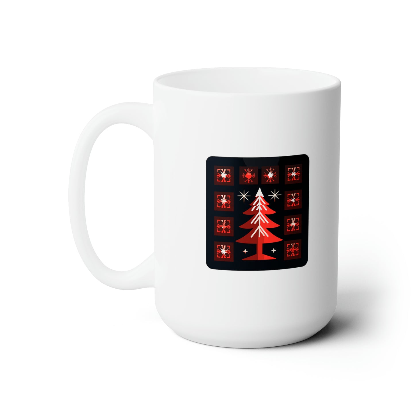 A big Christmas tree decoration, white Ceramic Mug 15oz