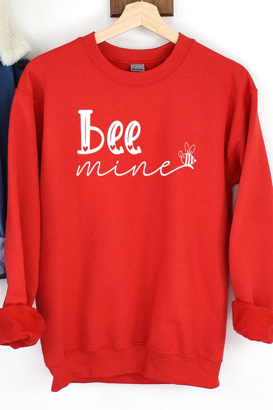 Bee Mine Tiny Heart Valentines Day Sweatshirt Gildan