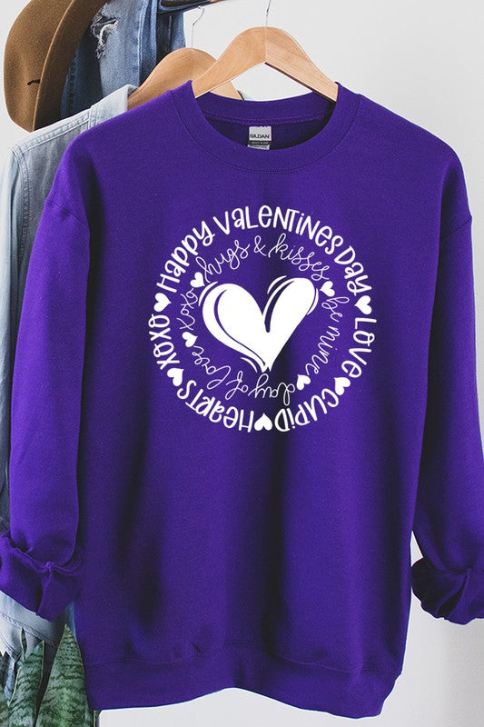 Valentine's Day Circle Sweatshirt Unisex Gildan