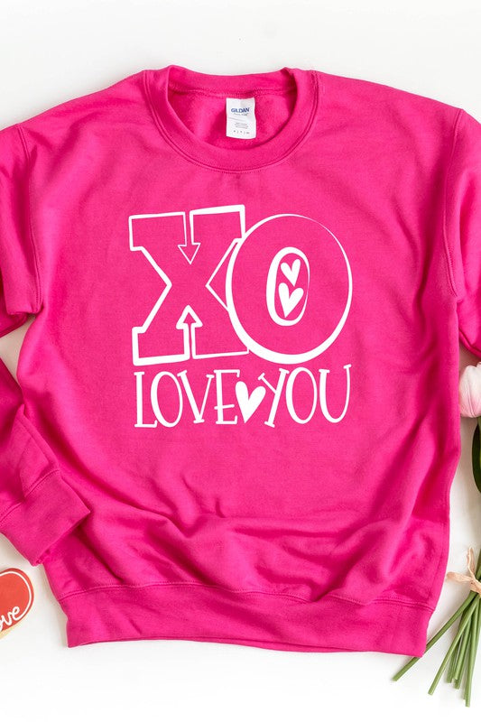 XO Love You Valentine's Day Sweatshirt Gildan