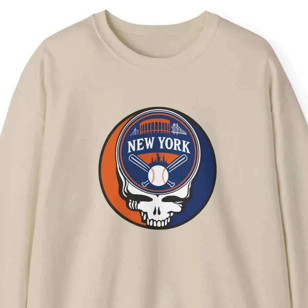 Grateful Dead Stealie Crewneck Sweatshirt Unisex Heavy Blend MLB The Ballpark Collection