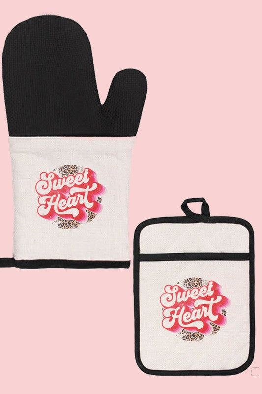 Valentine's Day Sweet Heart Leopard Mitt Glove
