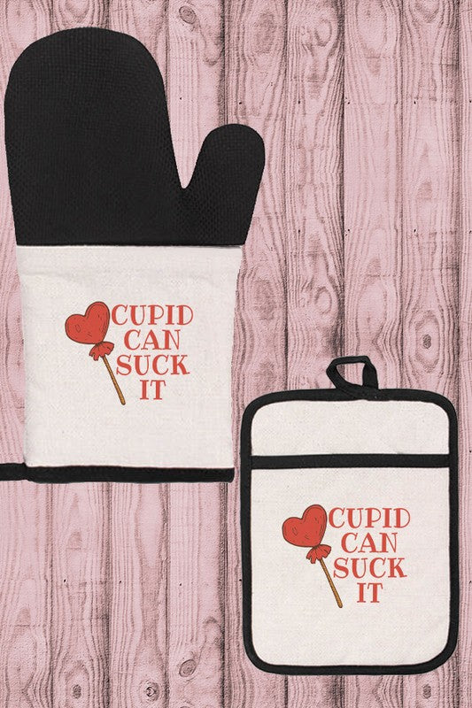 Valentine's Day Cupid Can Suck It Oven Mitt Glove