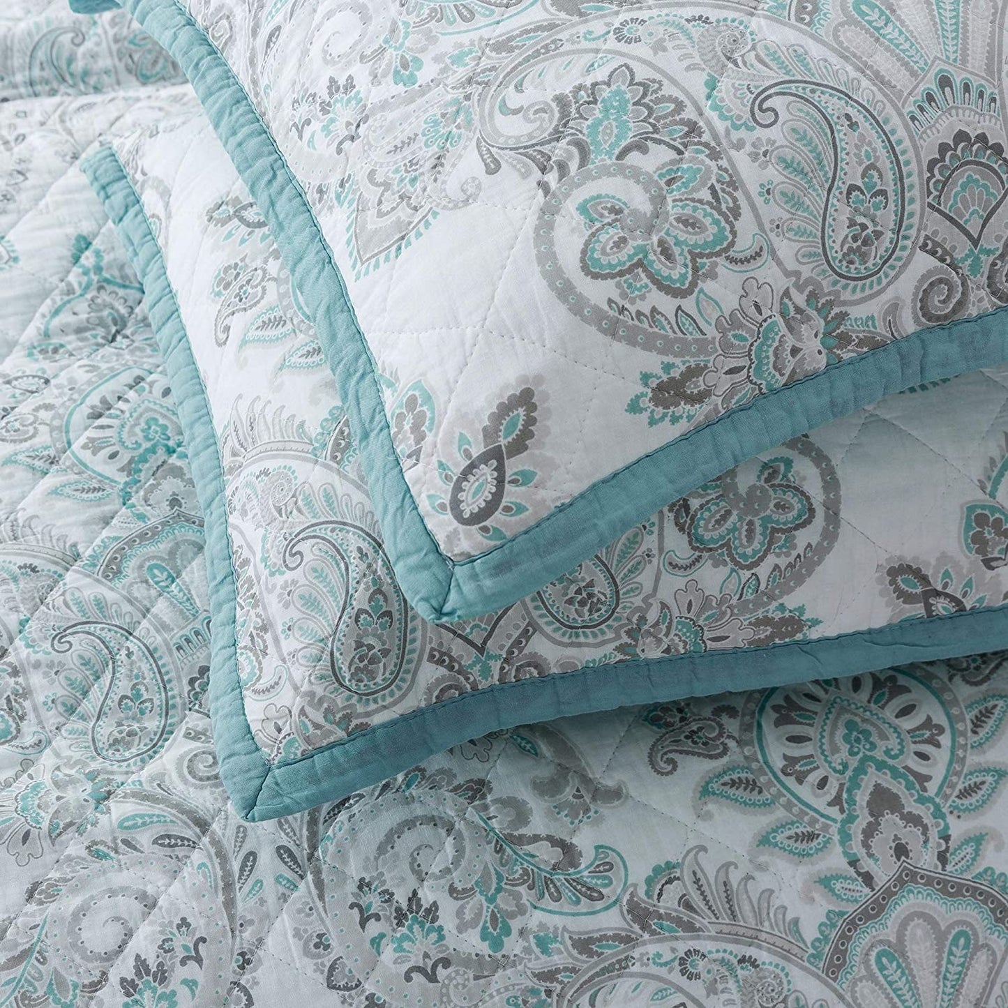 Cotton Floral Design 3 Piece Reversible Bedding Set Kasentex