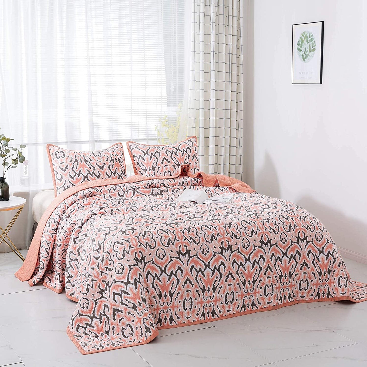 Cotton Floral Design 3 Piece Reversible Bedding Set Kasentex