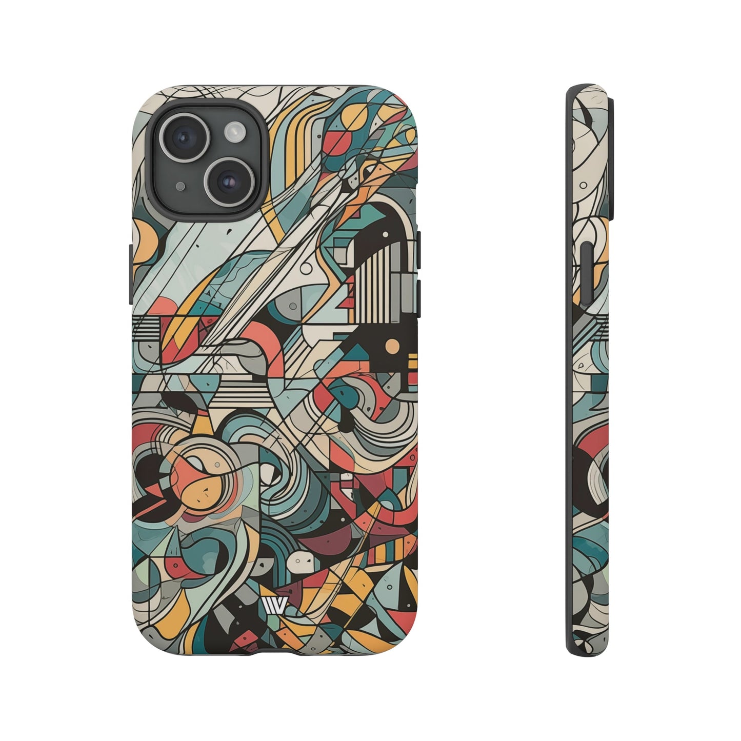 Abstract Doodle Tough Phone Case Dual-Layer Protection