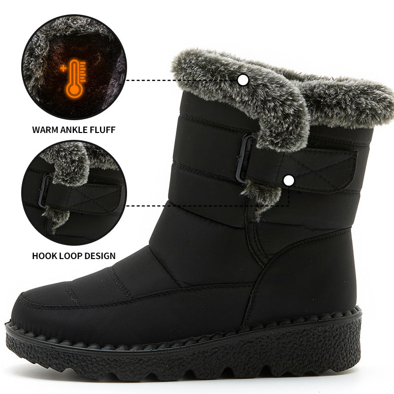 Women’s Waterproof Plush Snow Boots Waterproof Ankle-Height Boots